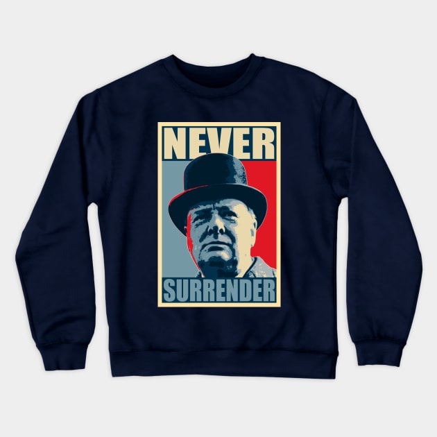 Never Surrender Crewneck Sweatshirt by Nerd_art